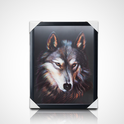 Groothandel Muurverf PET 40*30cm 3D 5D Lenticulaire Dieren Wereldbeeld Met Zwart Kader Voor Woonkamer Decoratie