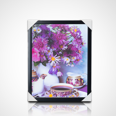 Groothandel Muurverf PET 40*30cm 3D 5D Lenticulaire Dieren Wereldbeeld Met Zwart Kader Voor Woonkamer Decoratie