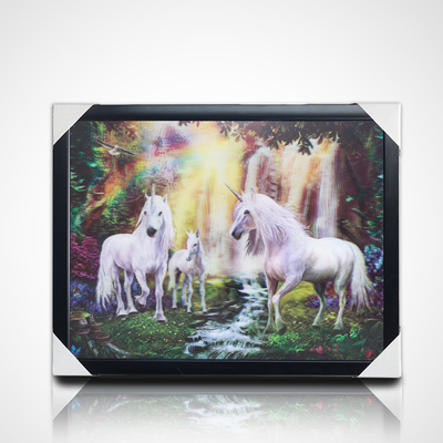 3D lensachtig schilderen voorraadontwerpen PET 40*30cm 5D 3D lensachtig paardenbeeld met zwart kader