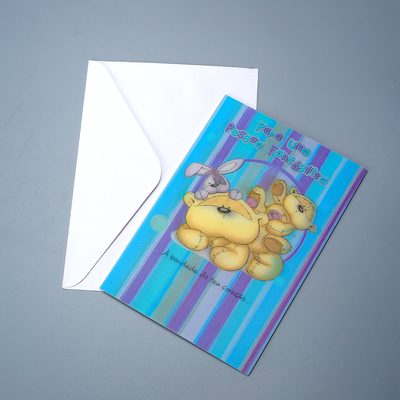Nieuwe stijl 3D Lenticulair Printen Lenticulair Blaadje Lenticulaire Groetekaart