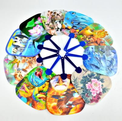 Custom Beautiful Designs 3D Lenticulaire Handventilator Plastic PET 3D Promotionele Handventilatoren Cartoon 3D Lenticulaire Ventilatoren