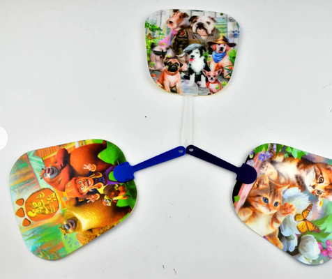 Custom Beautiful Designs 3D Lenticulaire Handventilator Plastic PET 3D Promotionele Handventilatoren Cartoon 3D Lenticulaire Ventilatoren