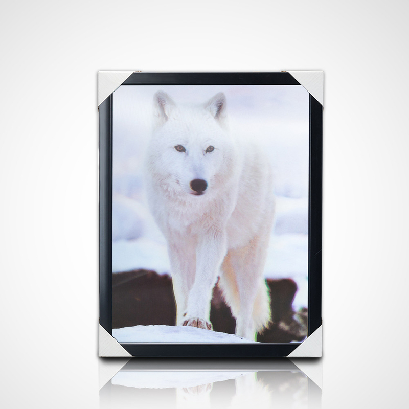 Groothandel Muurverf PET 40*30cm 3D 5D Lenticulaire Dieren Wereldbeeld Met Zwart Kader Voor Woonkamer Decoratie