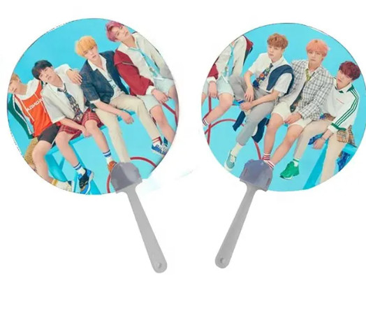 Gepersonaliseerde Lenticulaire 3D Animatie Korea KPOP Idol Flip 3d Hand Fan Transparante Stoffen Hand Fan Voor Geschenken Set