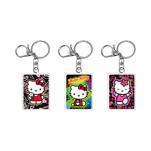 OEM maatcartoon anime gouden acryl sleutelhanger druk zilveren folie transparante warm stempelen epoxy sleutelhangers met ontwerp